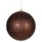 Vickerman Chocolate Brown Glitter Striped Shatterproof Christmas Ball Ornament 4.75" (120mm)